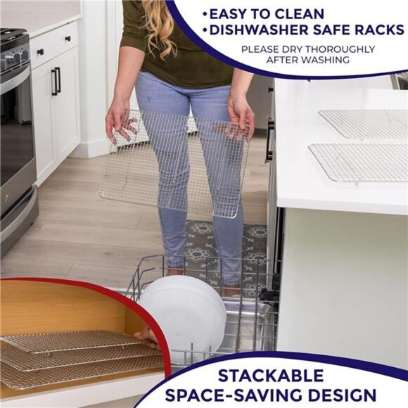 KITCHENATICS Half Sheet Cooling Racks for Cooking and Baking, Stainless Steel - Picture 3 of 6